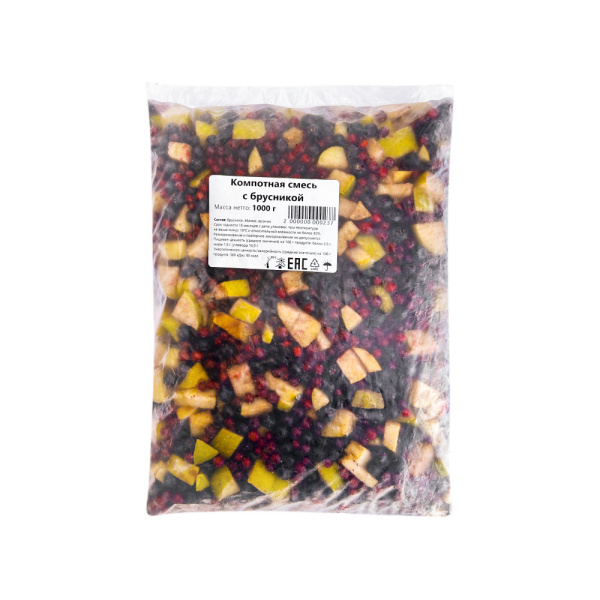 Компотная смесь с брусникой замороженная 1000 г
